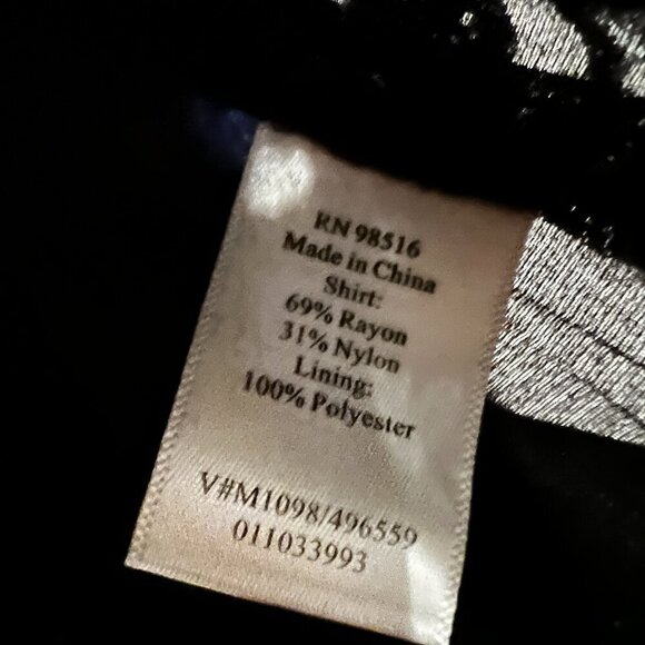 Black Burnout Velvet Peasant Top Floral Semi Sheer Fairy Whimsey Goth Size L - Picture 8 of 11